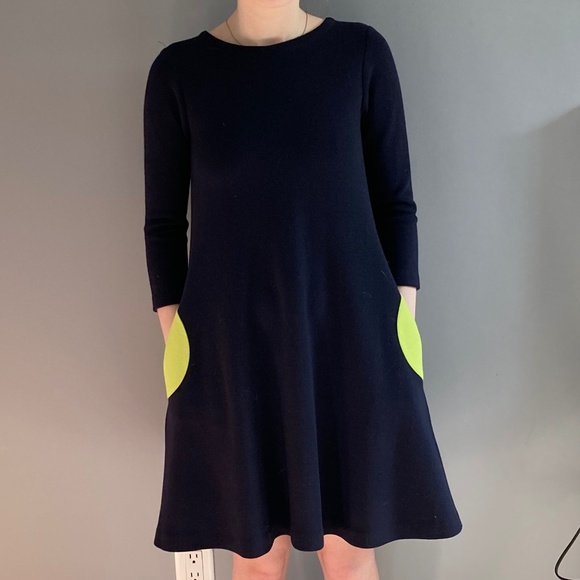 Lisa Perry Navy and Green Dress - - Picture 1 of 3